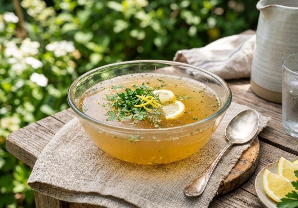 Brodo Freddo in Estate: Reintegro Naturale di Sali e Collagene
