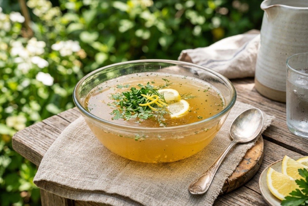 Brodo Freddo in Estate: Reintegro Naturale di Sali e Collagene