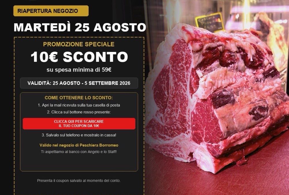 Buono sconto carne da 10 euro: come usarlo subito