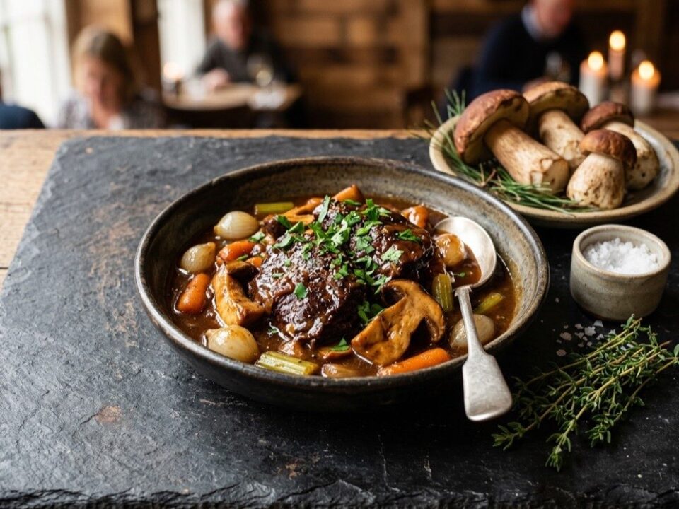 Guancia di manzo brasata funghi: la ricetta autunnale